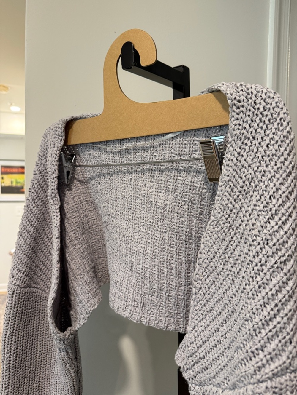 Cotton On knit shrug in gray heather - Picture 3 of 6